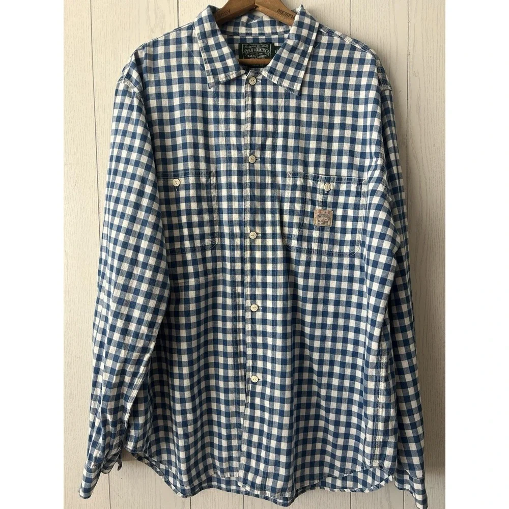 Polo Ralph Lauren Polo Country Workshirt XXL Blue Gingham Classic Fit Cotton